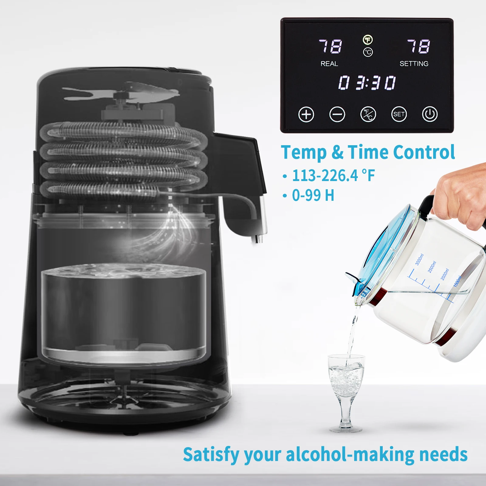 4L Home Water Distiller Purifier Filter Touch Screen Dispenser with 3 Pcs Carbon Filter Included Drinking Bottle Fast 4L Home Water Distiller Purifier Filter Touch Screen Dispenser with 3 Pcs Carbon Filter Included Drinking Bottle Fast