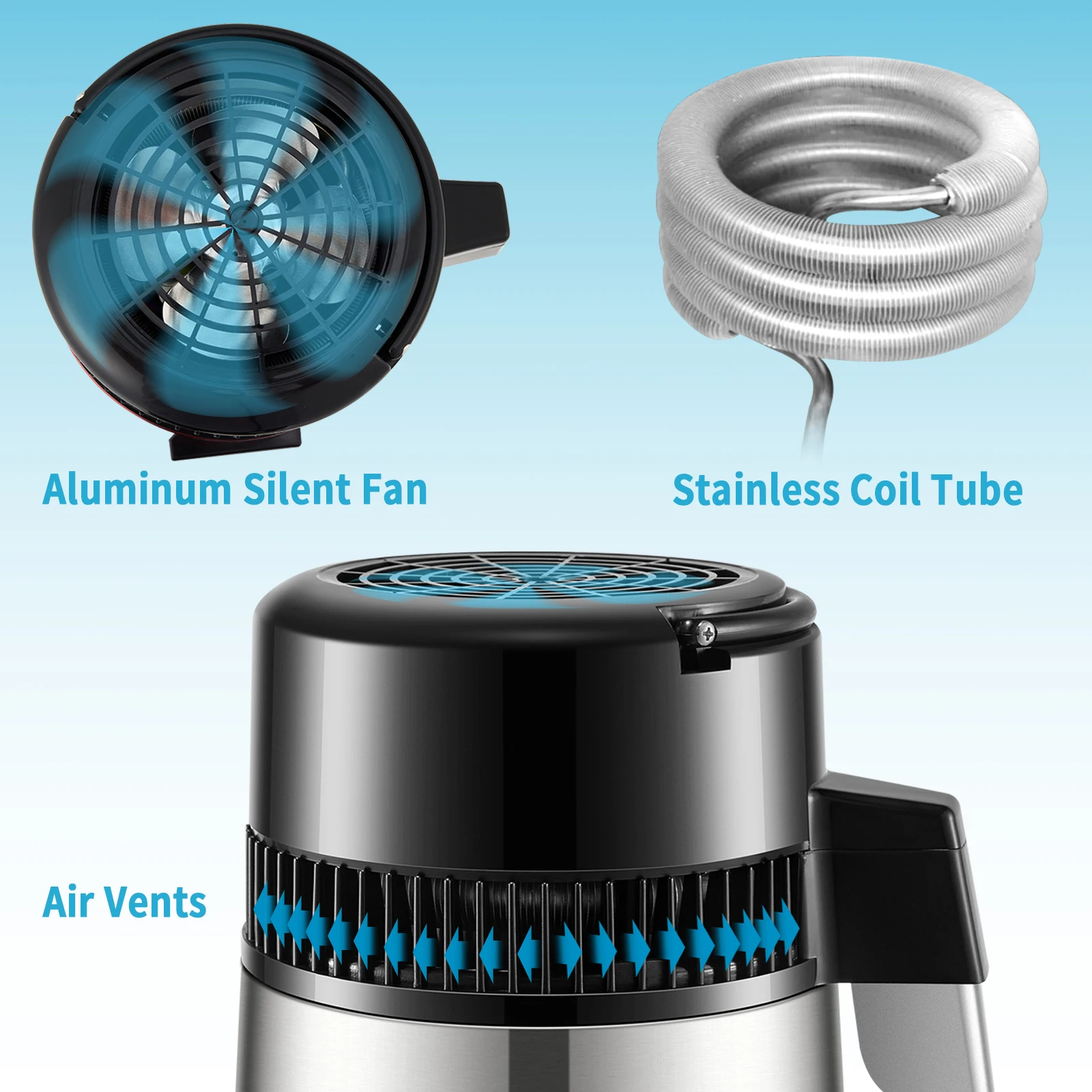 4L Home Water Distiller Purifier Filter Touch Screen Dispenser with 3 Pcs Carbon Filter Included Drinking Bottle Fast 4L Home Water Distiller Purifier Filter Touch Screen Dispenser with 3 Pcs Carbon Filter Included Drinking Bottle Fast