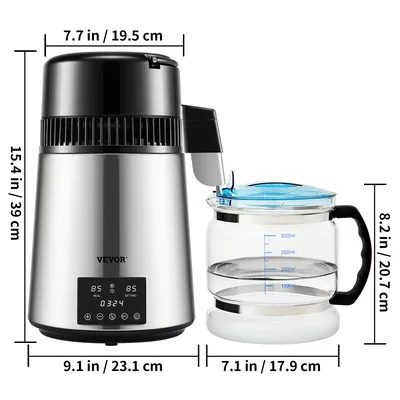 4L Home Water Distiller Purifier Filter Touch Screen Dispenser with 3 Pcs Carbon Filter Included Drinking Bottle Fast 4L Home Water Distiller Purifier Filter Touch Screen Dispenser with 3 Pcs Carbon Filter Included Drinking Bottle Fast