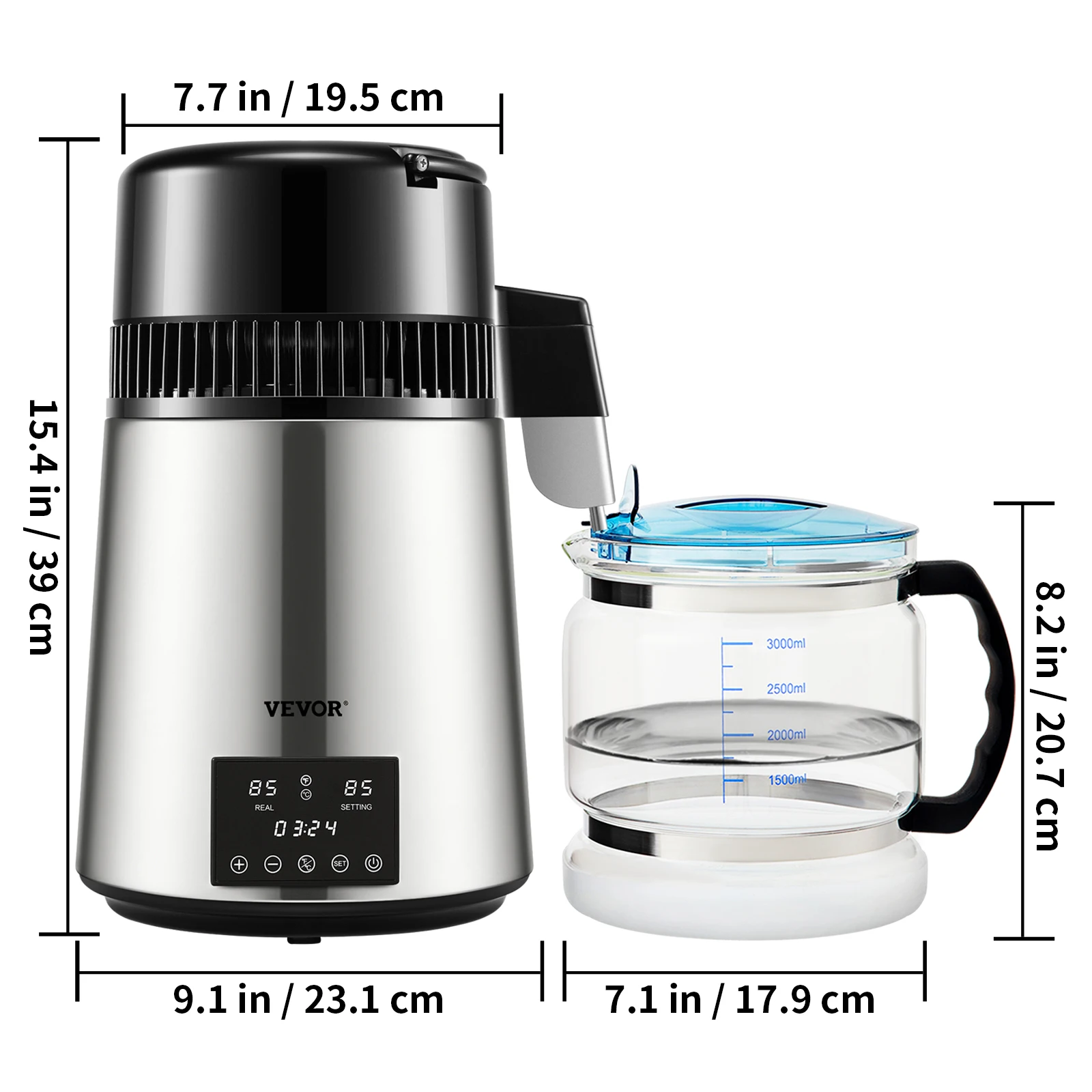 4L Home Water Distiller Purifier Filter Touch Screen Dispenser with 3 Pcs Carbon Filter Included Drinking Bottle Fast 4L Home Water Distiller Purifier Filter Touch Screen Dispenser with 3 Pcs Carbon Filter Included Drinking Bottle Fast