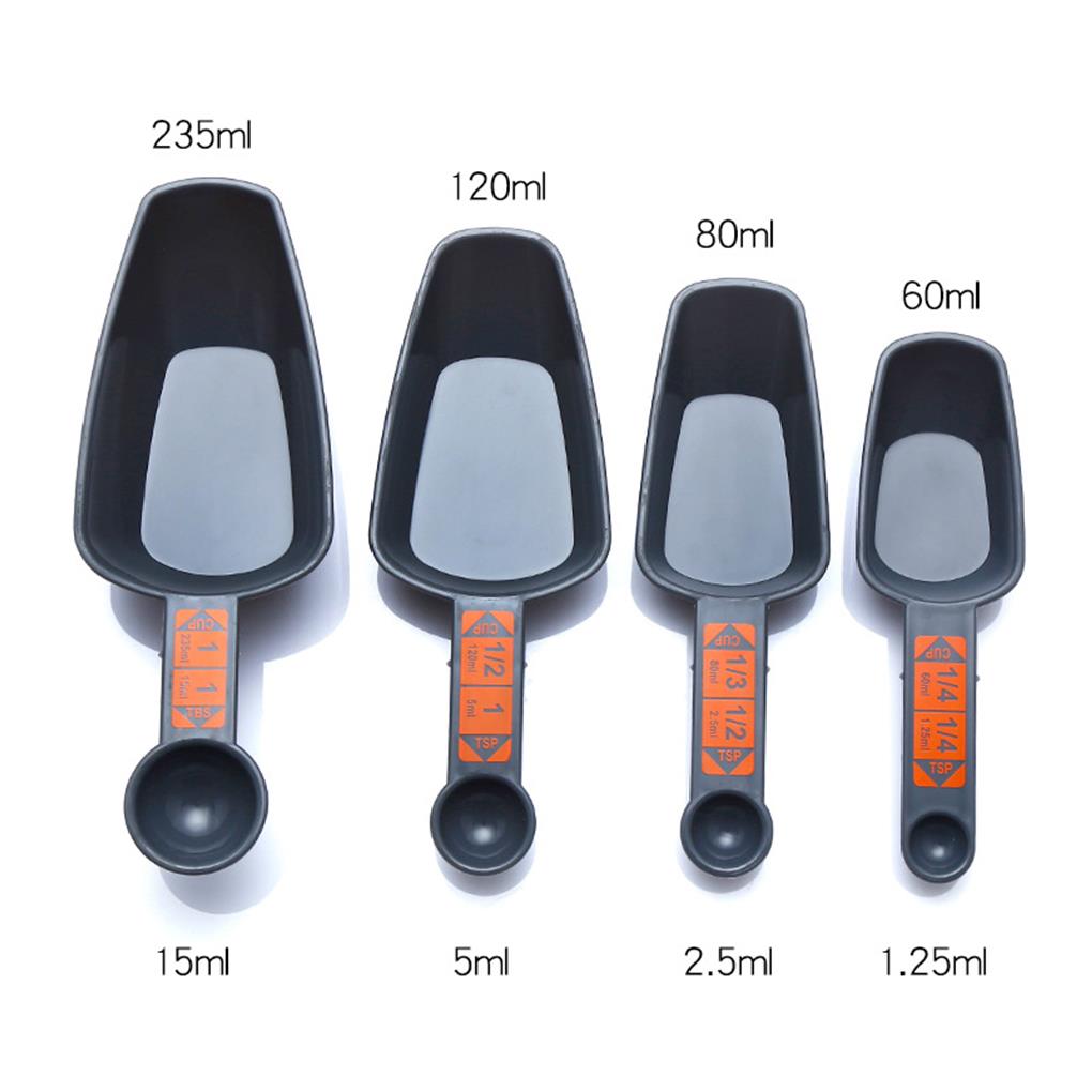 4pc Measuring Spoons Baking Cooking 1/4 Cup To 1 Cup PP Plastic With Scale Coffee Measuring Scoops Kitchen Tool