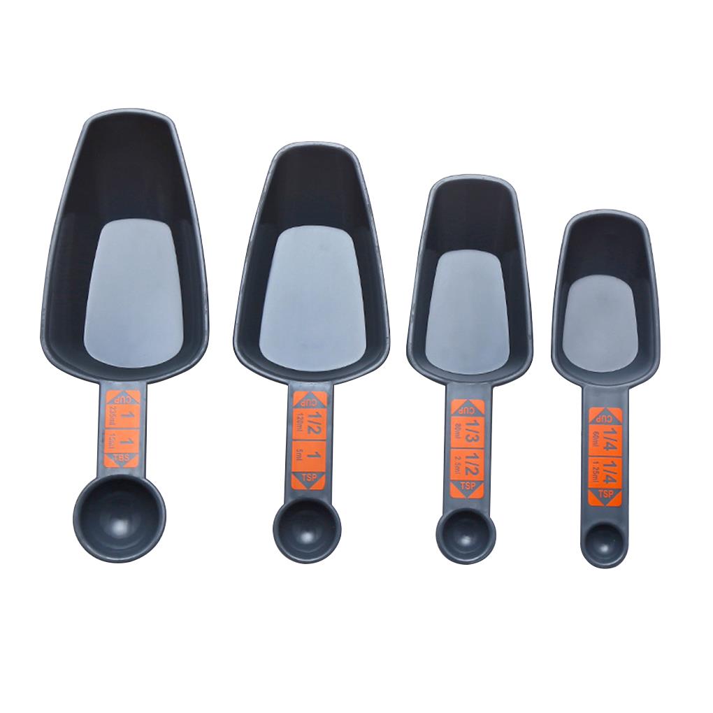 4pc Measuring Spoons Baking Cooking 1/4 Cup To 1 Cup PP Plastic With Scale Coffee Measuring Scoops Kitchen Tool