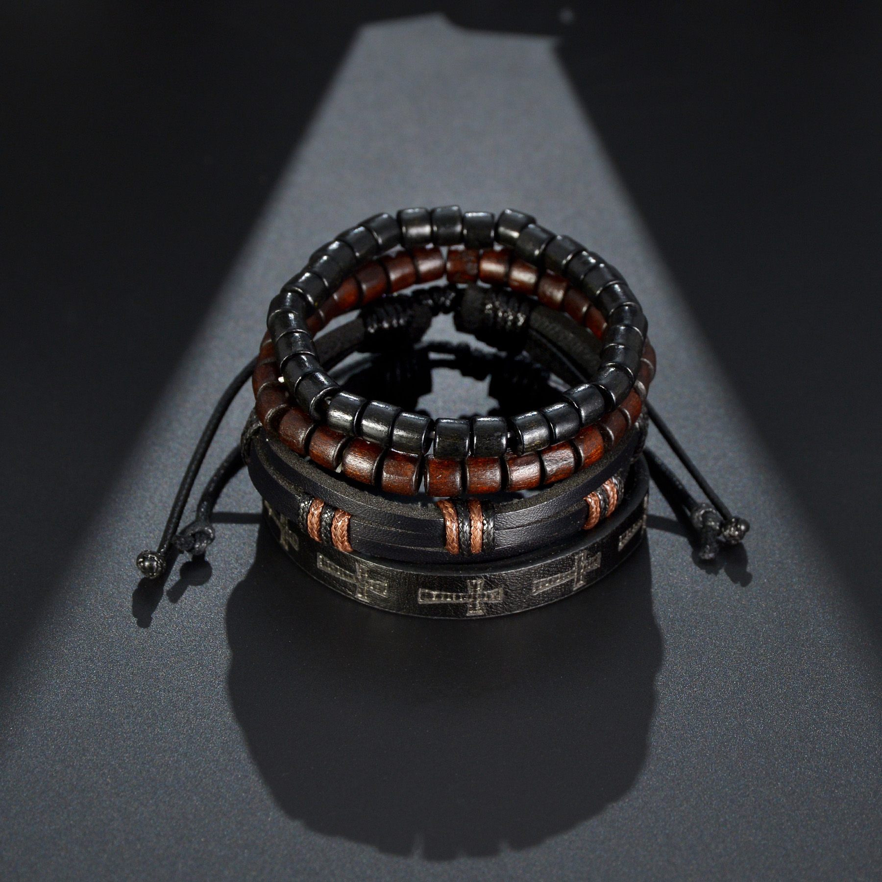 4Pcs Braided Wrap Leather Bracelet for Men Vintage Life Tree Guitar Wood Beads Fashion Male Bracelets Wristband 4Pcs Braided Wrap Leather Bracelet for Men Vintage Life Tree Guitar Wood Beads Fashion Male Bracelets Wristband