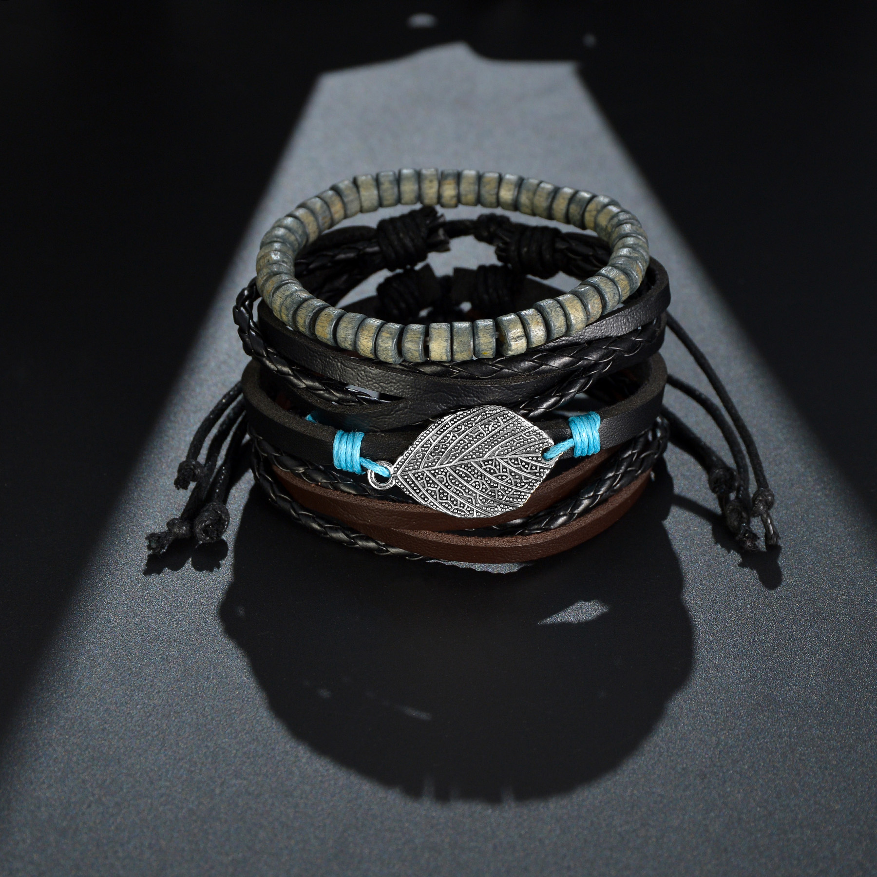 4Pcs Braided Wrap Leather Bracelet for Men Vintage Life Tree Guitar Wood Beads Fashion Male Bracelets Wristband 4Pcs Braided Wrap Leather Bracelet for Men Vintage Life Tree Guitar Wood Beads Fashion Male Bracelets Wristband