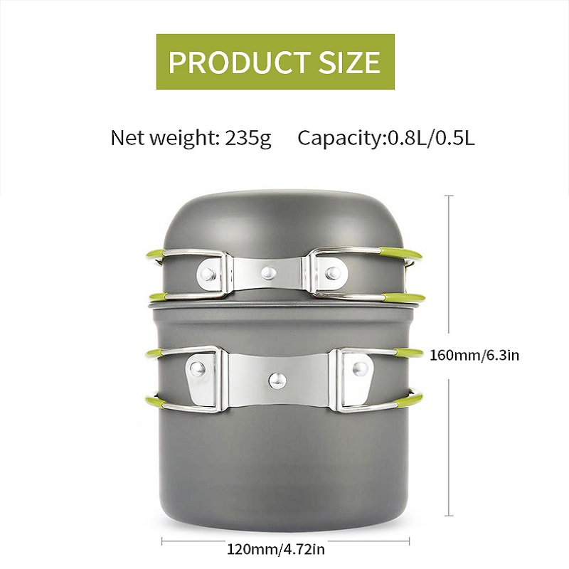 4pcs Camping Picnic Barbecue Pot With Single Picnic Portable Folding Pot Outdoor Pot Set