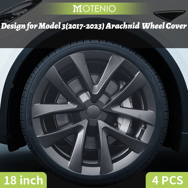 4PCS Design For TESLA Model 3 18 Inch Arachnid Style Wheel Cover Hubcaps Cap Only For Model 3 Wheel Cover Accessories