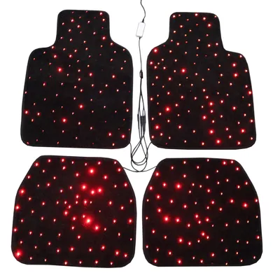 4pcs Fiber Optic Twinkle Stars Car Mats WaterProof Star Light Car LED Rugs With APP Remote Control Light Effect
