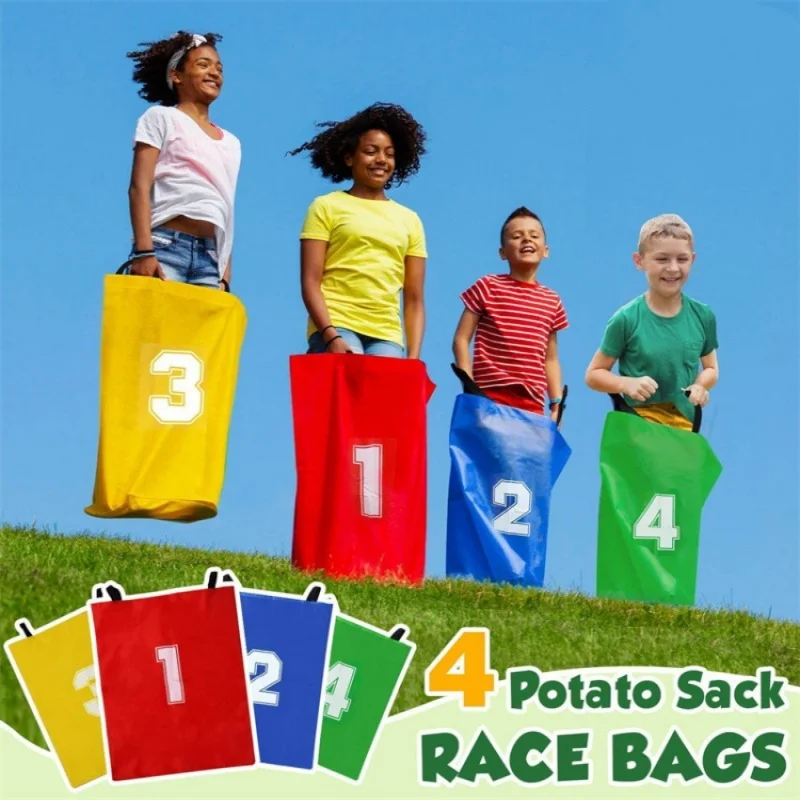 4Pcs Fun Outdoor Sports Props Kangaroo Jumping Bag Sack Race Games Parent-child Interactive Sense Training Kids