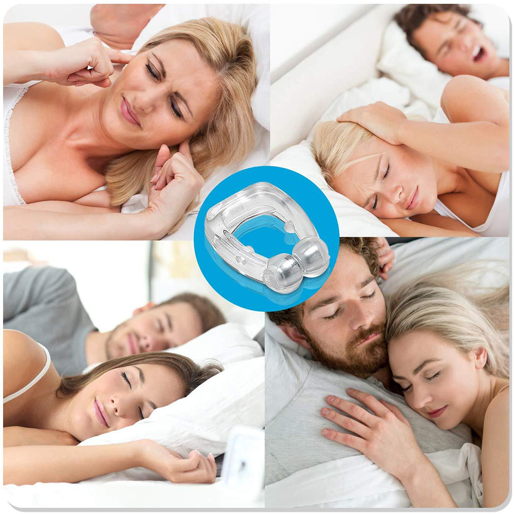 4pcs Silicone Magnetic Anti Snore Stop Snoring Nose Clip Sleep Tray Sleeping Aid Apnea Guard Night Device with Case 4pcs Silicone Magnetic Anti Snore Stop Snoring Nose Clip Sleep Tray Sleeping Aid Apnea Guard Night Device with Case