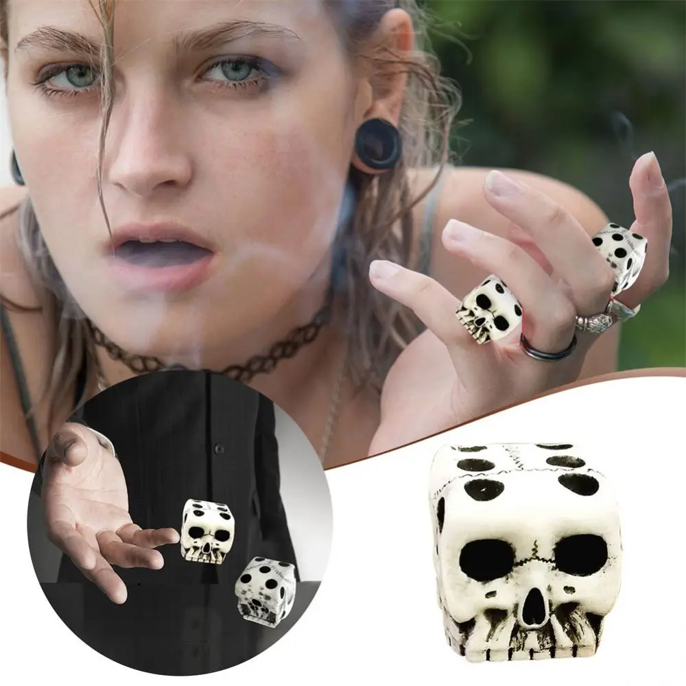 4Pcs Skull Dice 6-Sided Bone Unique Gift Gamer Great For Role Playing Board Game For Halloween