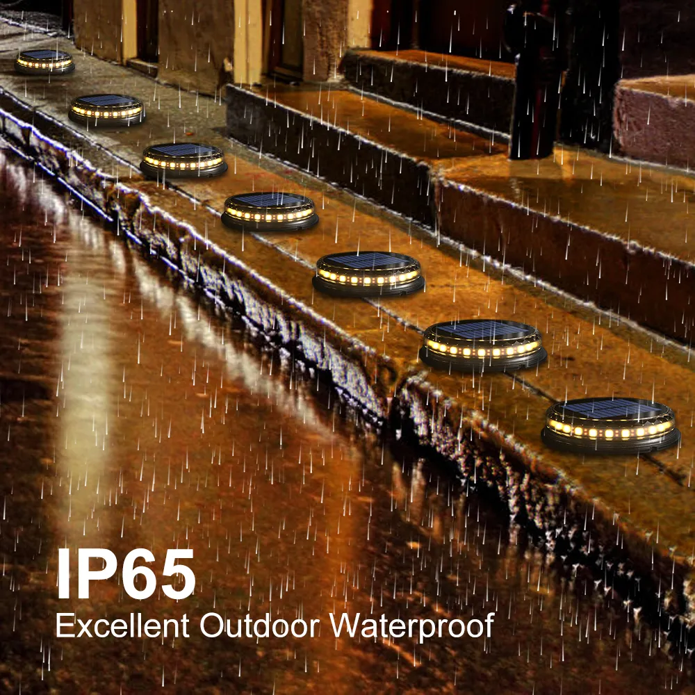 4PCS Super Bright LED Solar Pathway Light Outdoor IP65 Waterproof 3.7V 1200mAH Ground Lamp for Garden Decoration