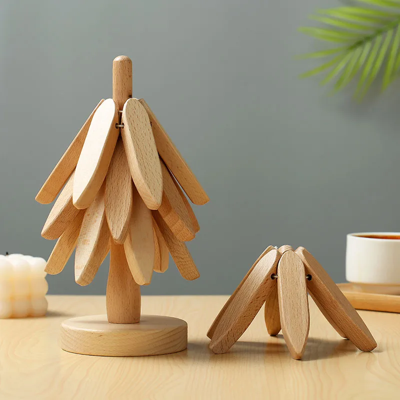 4PCS Tree Design Stand Wooden Trivets Decorative Anti Scald Heat Resistant Table Mat Coaster Wood Placemats Pot 4PCS Tree Design Stand Wooden Trivets Decorative Anti Scald Heat Resistant Table Mat Coaster Wood Placemats Pot