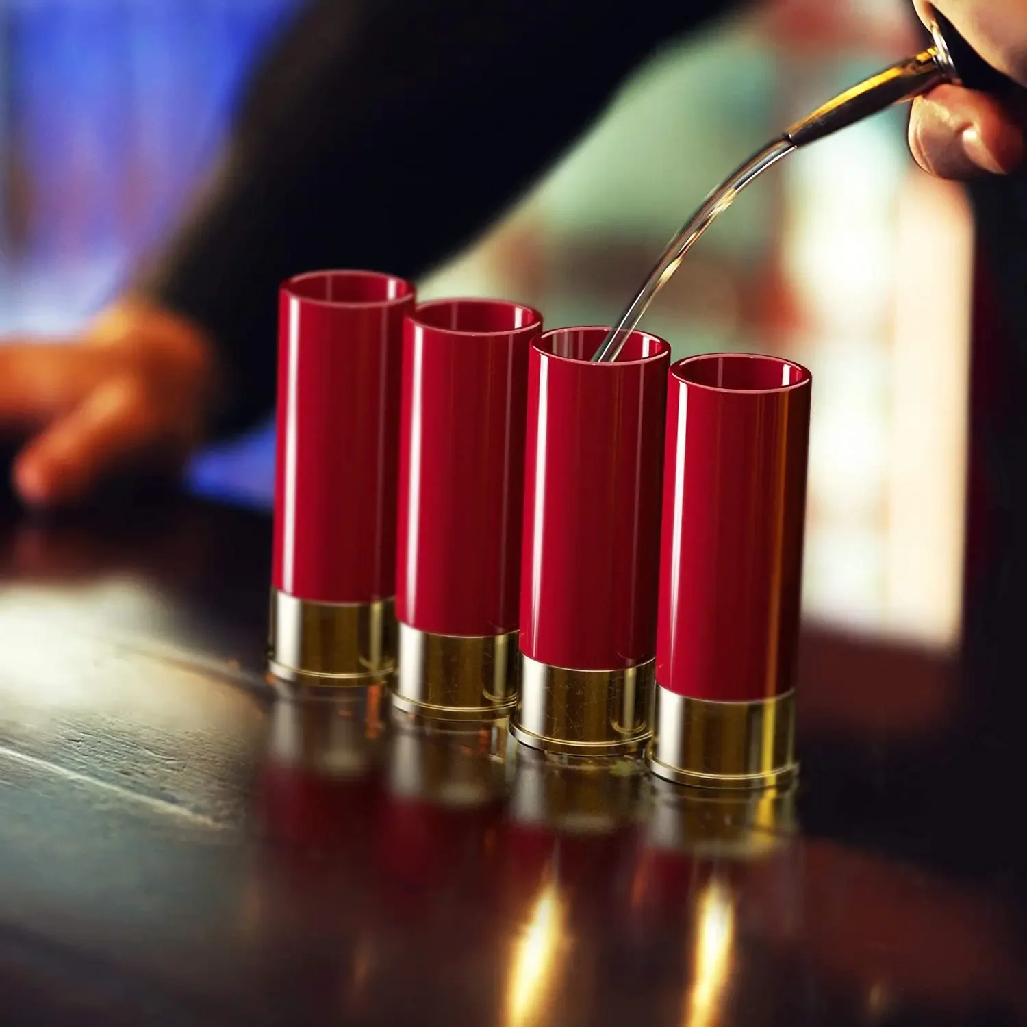 4PCS/Set 36ML Shot Glass Drinking Cup Creative High Quality Plastic Shotgun Bullet Shape Water Wine Glass Party