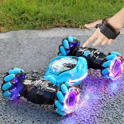 4WD RC Drift Car With Music Led Lights 2.4G Gesture Radio Remote Control Spray Stunt Car 360° Rotating Climbing Car