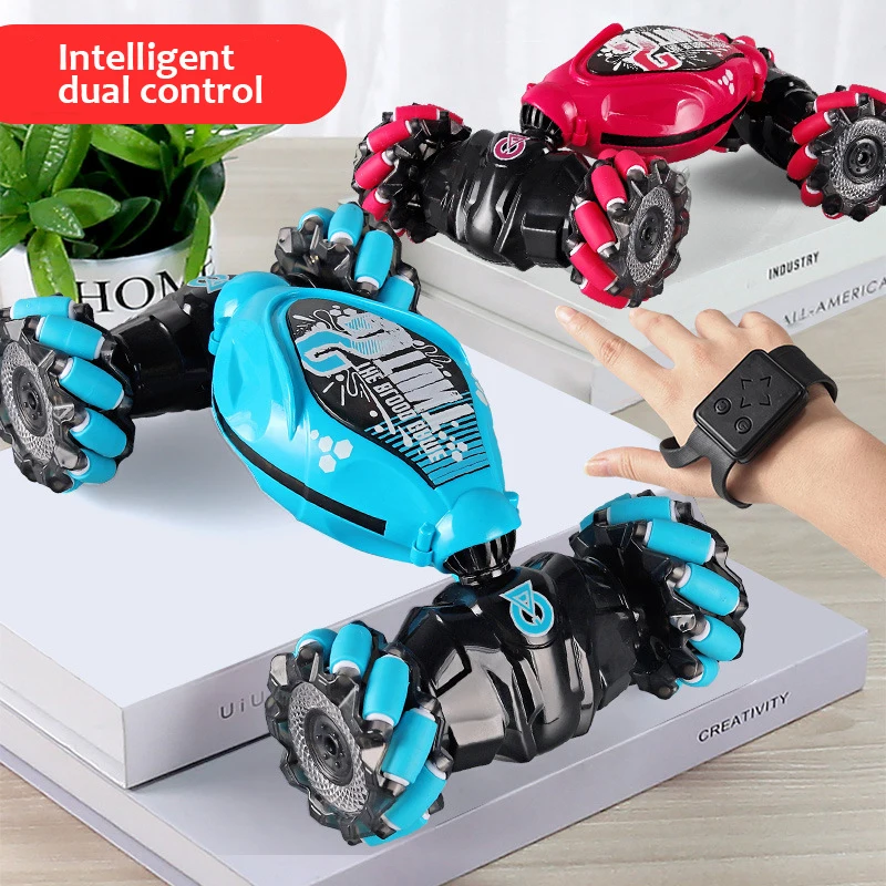 4WD RC Drift Car With Music Led Lights 2.4G Gesture Radio Remote Control Spray Stunt Car 360° Rotating Climbing Car