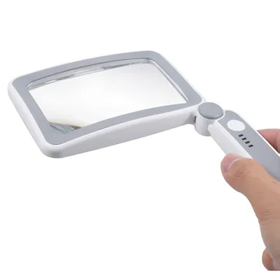 4X Large Magnifying Glass with LED Lights USB Loupe Rechargeable Magnifier Handheld Reading Magnifying Lamp With LED