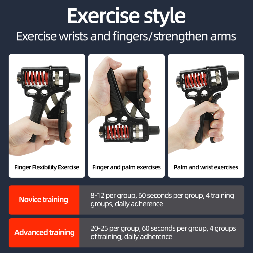 5-120kg Adjustable Heavy Hand Grip Strengthener Finger Expander Arm Wrist Forearm Trainers Fitness Steel Spring Gripper