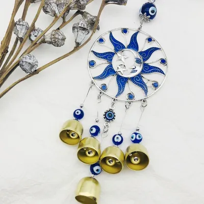 5 Bells Hanging Evil Eye Windchime