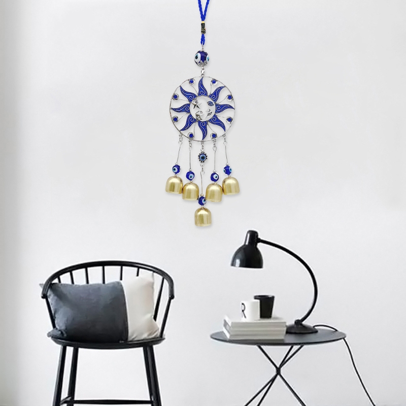 5 Bells Hanging Evil Eye Windchime