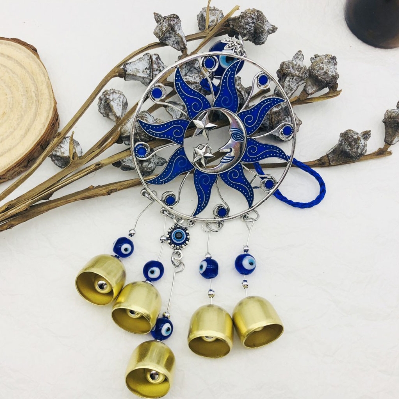 5 Bells Hanging Evil Eye Windchime
