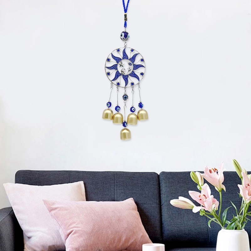 5 Bells Hanging Evil Eye Windchime
