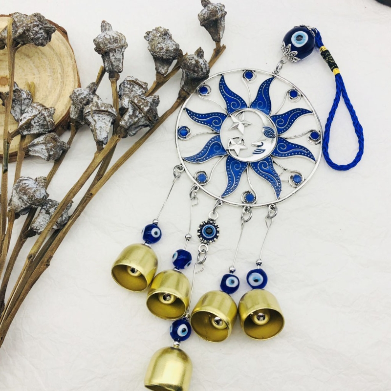 5 Bells Hanging Evil Eye Windchime
