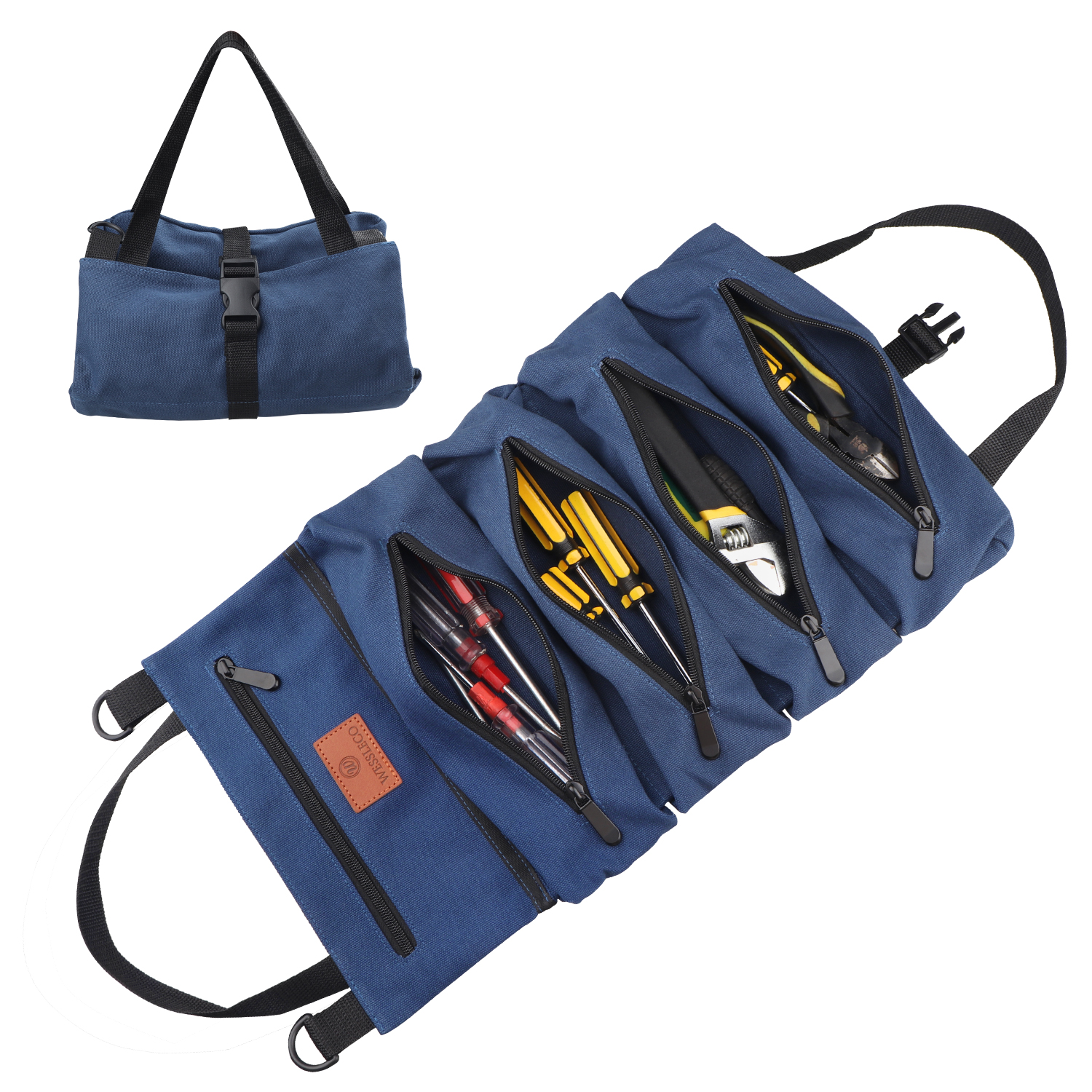 5 Compartment Canvas Roll Up Tool Pouch 5 Compartment Canvas Roll Up Tool Pouch