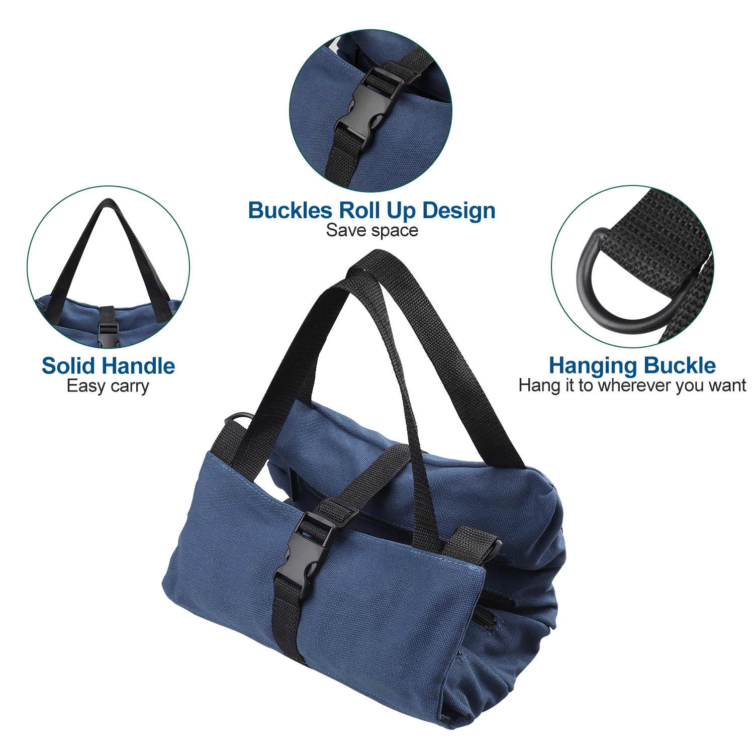 5 Compartment Canvas Roll Up Tool Pouch