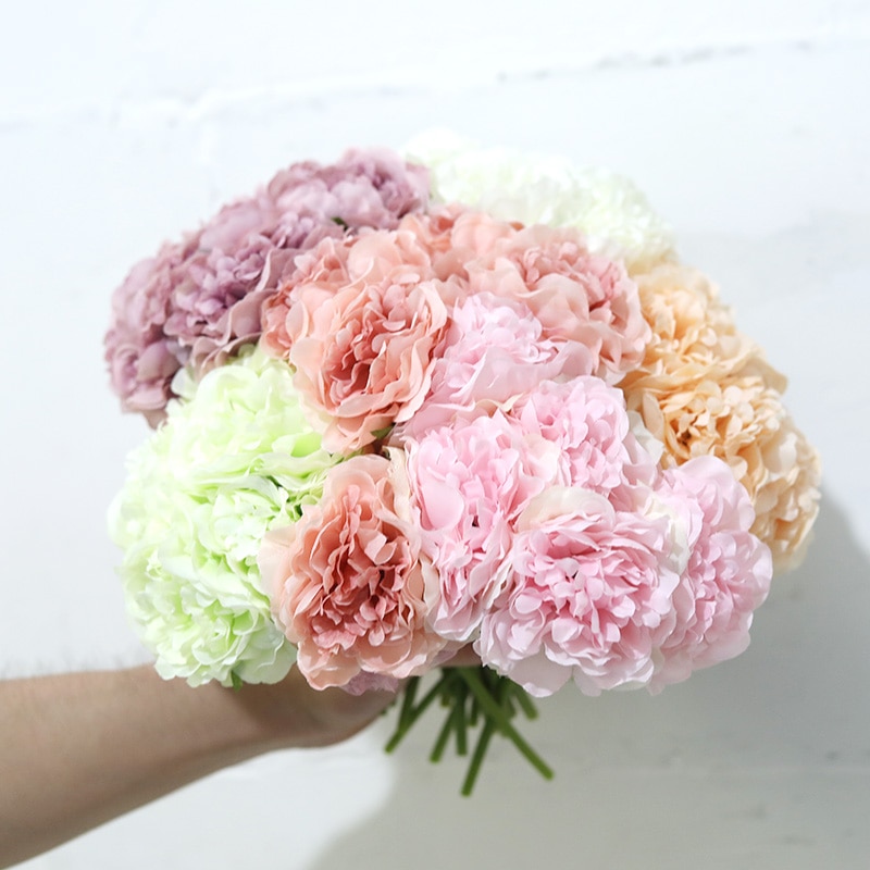 5 Heads Peony Silk Flowers for Home Decor 5 Heads Peony Silk Flowers for Home Decor