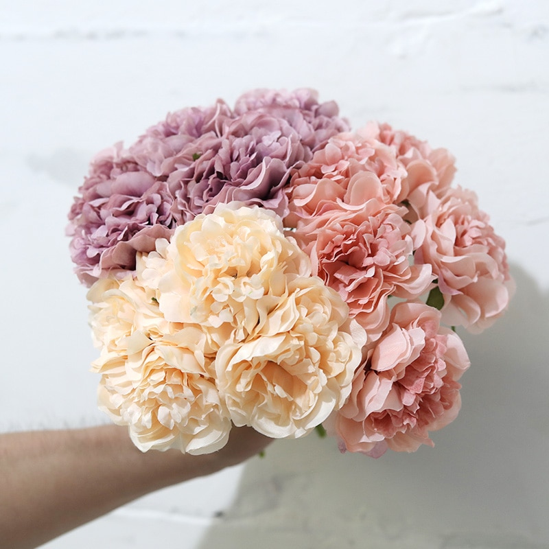 5 Heads Peony Silk Flowers for Home Decor 5 Heads Peony Silk Flowers for Home Decor