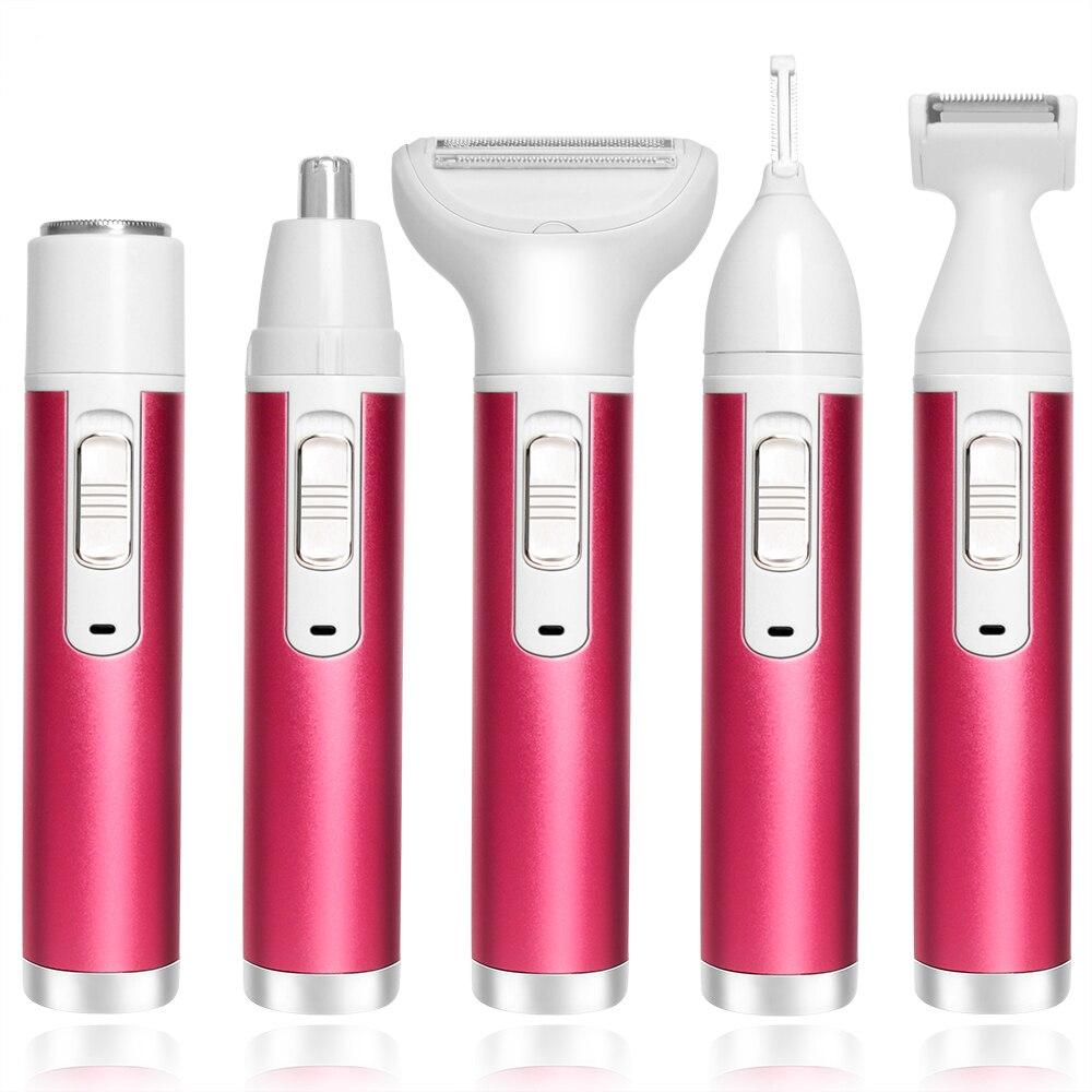 5 in 1 Body Hair Removal Epilator Armpit Hair Bikini Hair Leg Hair Pubic Hair Electric Razor Clipper Shaver Women