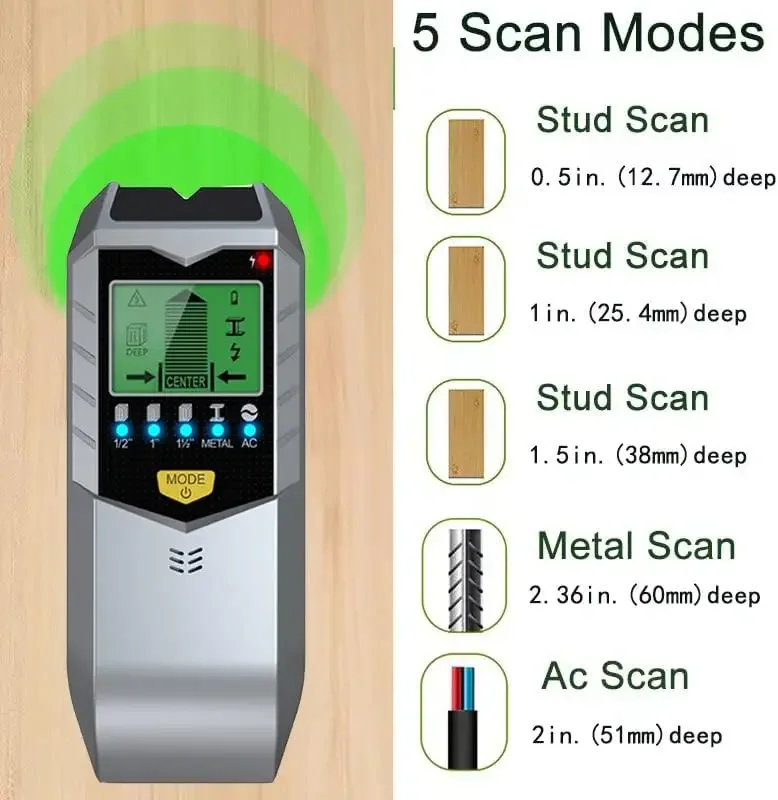 5 In 1 Electronic Wall Detector Finders Multifunctional Handheld Metal Detector Stud Wood Finder Electronic Measuring