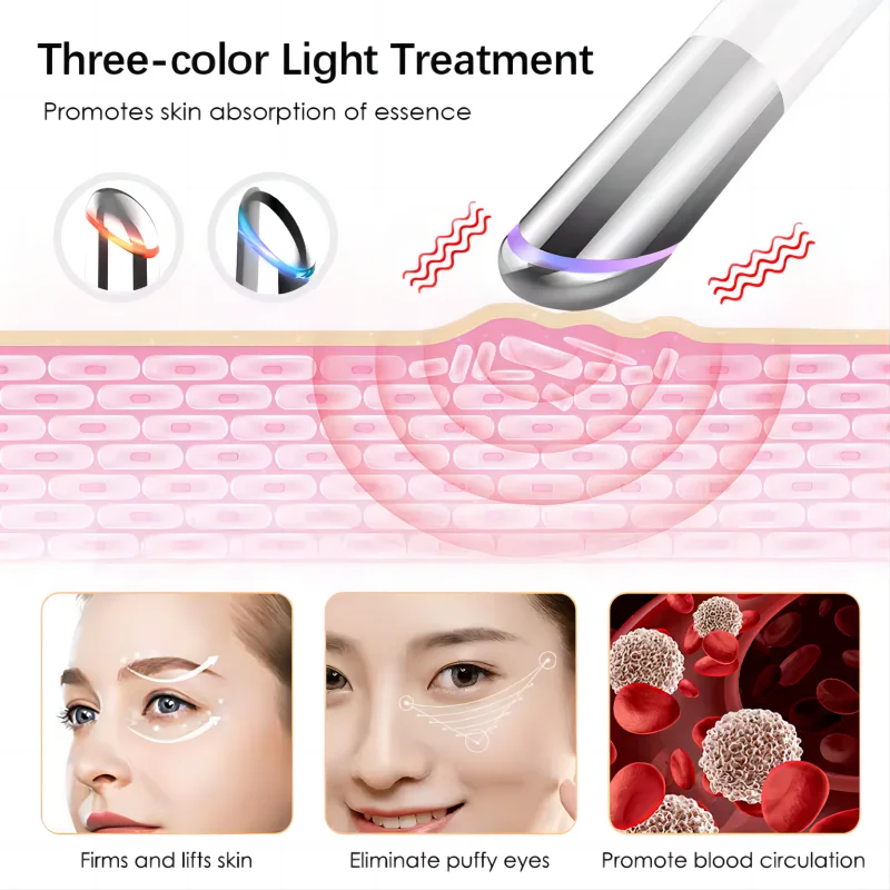 5 In 1 Eye Beauty Device Facial Massager Led Red Light Therapy Wand for Relax Eye Dark Circles Eye Bags Puffiness 5 In 1 Eye Beauty Device Facial Massager Led Red Light Therapy Wand for Relax Eye Dark Circles Eye Bags Puffiness