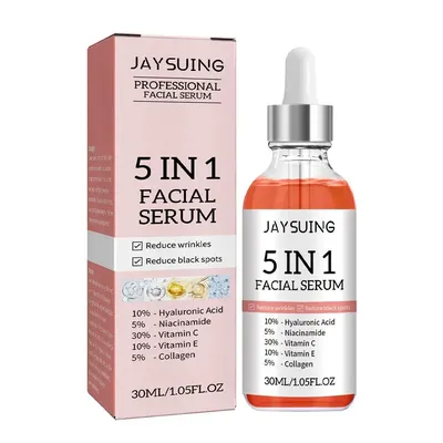 5 In 1 Fade fine lines Firming Face Serum Moisturizing brightning Vitamin C Hyaluronic Acid Facial Serum Shrink Pores 5 In 1 Fade fine lines Firming Face Serum Moisturizing brightning Vitamin C Hyaluronic Acid Facial Serum Shrink Pores