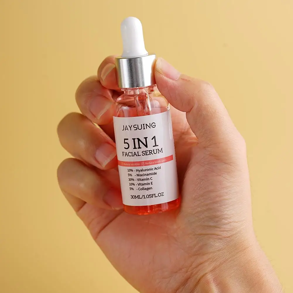 5 In 1 Fade fine lines Firming Face Serum Moisturizing brightning Vitamin C Hyaluronic Acid Facial Serum Shrink Pores 5 In 1 Fade fine lines Firming Face Serum Moisturizing brightning Vitamin C Hyaluronic Acid Facial Serum Shrink Pores