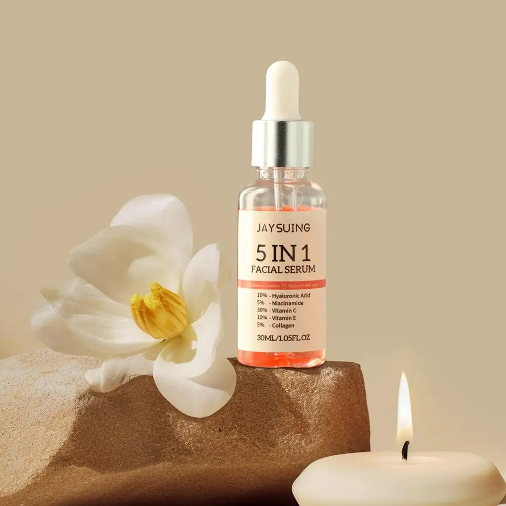 5 In 1 Fade fine lines Firming Face Serum Moisturizing brightning Vitamin C Hyaluronic Acid Facial Serum Shrink Pores 5 In 1 Fade fine lines Firming Face Serum Moisturizing brightning Vitamin C Hyaluronic Acid Facial Serum Shrink Pores