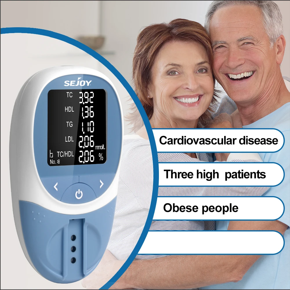 5 in 1 Lipid Meter,TC TG HDL LDL Triglyceride Cholesterol Test Kit Blood Lipid Profile Analyzer