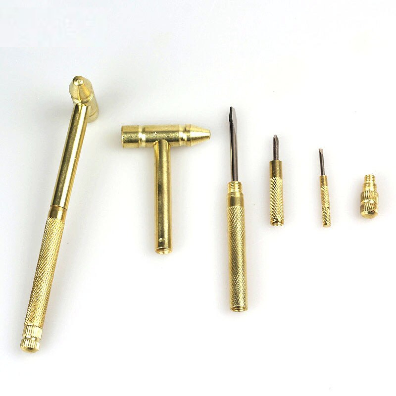 5 in 1 Mini Brass Screwdriver Hammer 5 in 1 Mini Brass Screwdriver Hammer