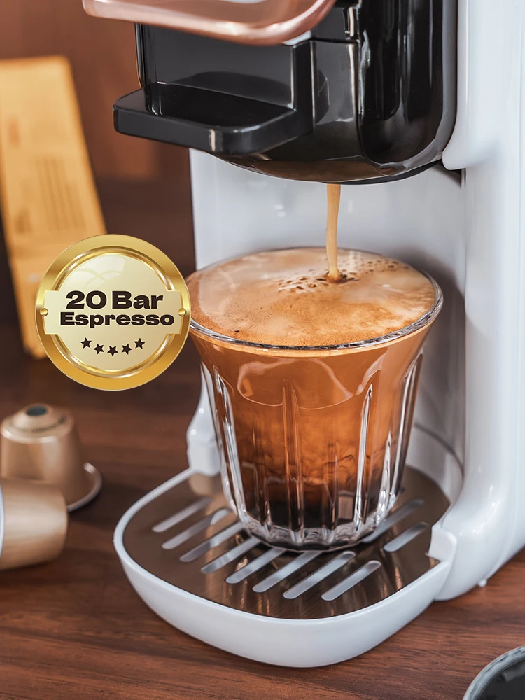 5 in 1 Multiple Capsule Coffee Machine Hot/Cold DG Cappuccino Nes Small Capsule ESE Pod Ground Coffee Cafeteria 20Bar