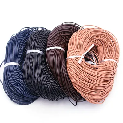 5 Meter Genuine Cow Leather Round Thong Cord DIY Bracelet Findings Rope String For Jewelry Making