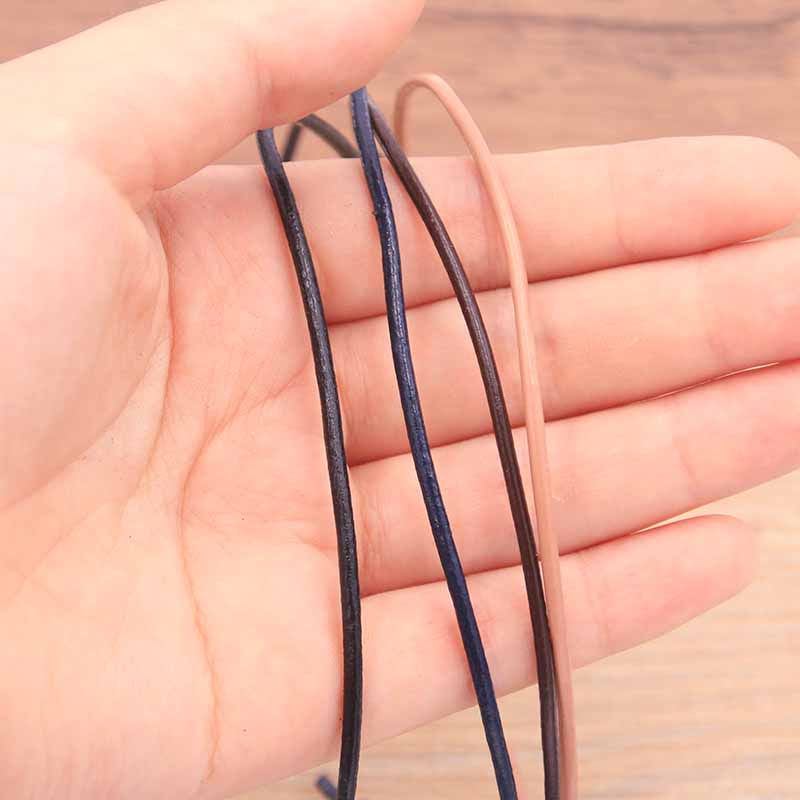 5 Meter Genuine Cow Leather Round Thong Cord DIY Bracelet Findings Rope String For Jewelry Making