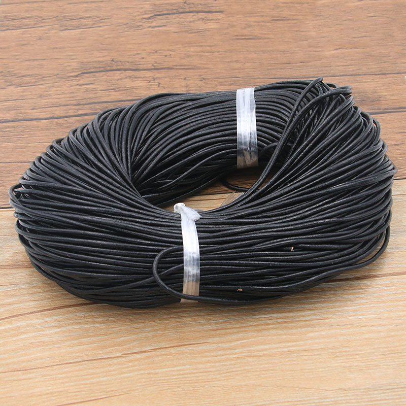 5 Meter Genuine Cow Leather Round Thong Cord DIY Bracelet Findings Rope String For Jewelry Making