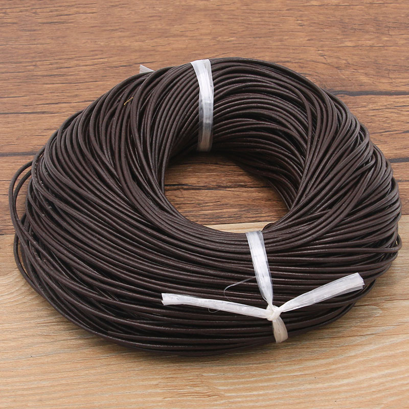 5 Meter Genuine Cow Leather Round Thong Cord DIY Bracelet Findings Rope String For Jewelry Making