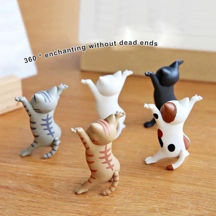 5 Models Dancing Cat Figure Decoration Animation Cat Model Fashion Toy Enchanting Cat Capsule Toy Doll Cake Decoration