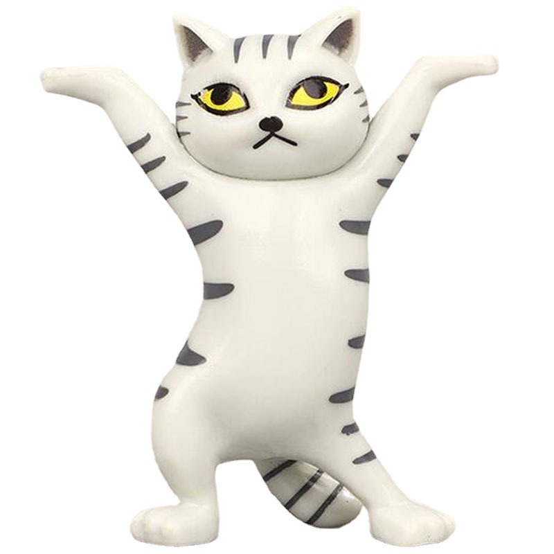 5 Models Dancing Cat Figure Decoration Animation Cat Model Fashion Toy Enchanting Cat Capsule Toy Doll Cake Decoration
