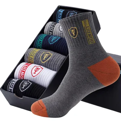 5 Pairs Apring And Fall Mens Sports Socks Summer Leisure Sweat Absorbent Comfortable Thin Breathable Basketball Meias