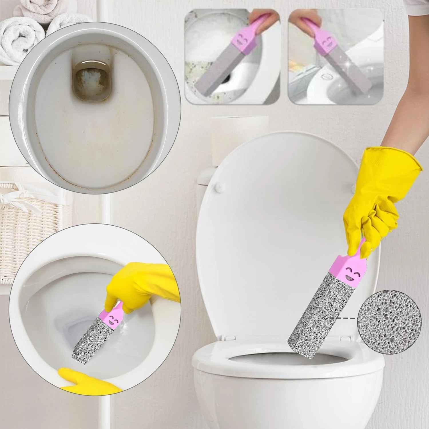5 PCS Pumice Stone Cleaning Stick Seat Toilet Limescale Rust Stain Dirt Removal Brush Bathroom Tile Sink Household 5 PCS Pumice Stone Cleaning Stick Seat Toilet Limescale Rust Stain Dirt Removal Brush Bathroom Tile Sink Household