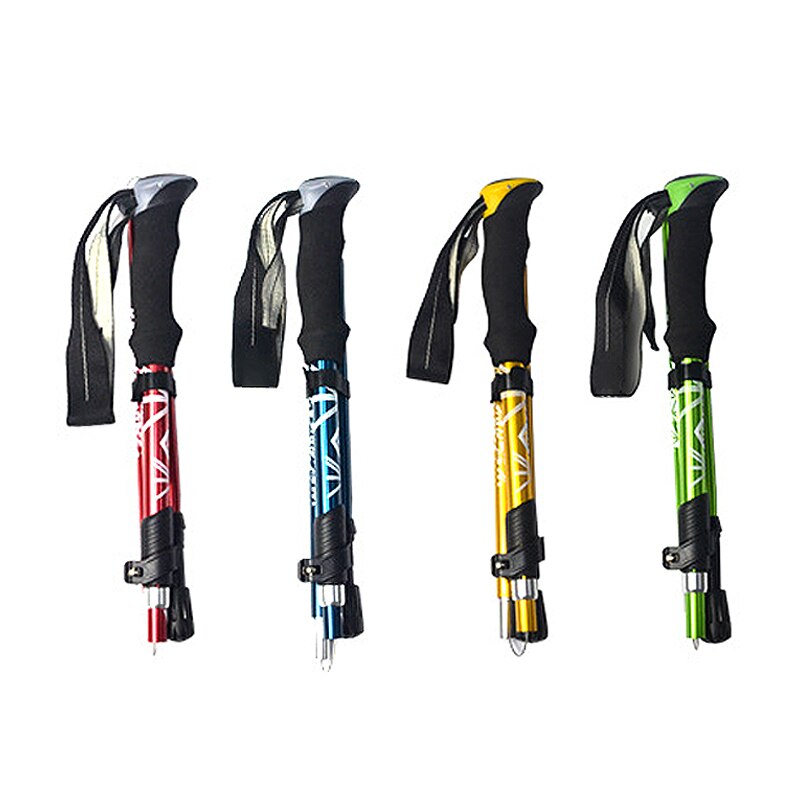 5 Section Outdoor Fold Trekking Pole Camping Portable Walking Hiking Stick For Nordic Elderly Telescopic Easy Put Into