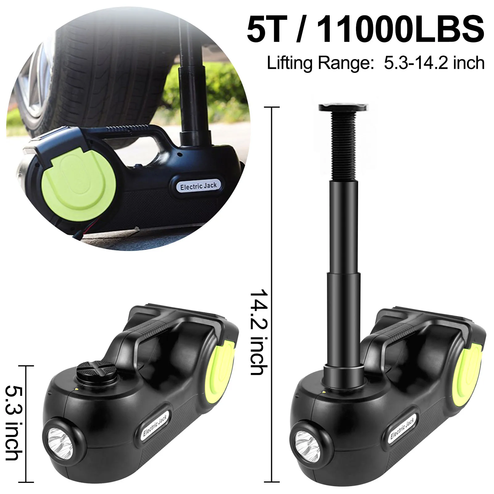 5 Ton 12V Electric Car Jack Kit + Impact Wrench LED Light Portable Hydraulic Jack 13.5-36 CM Tire Lifting Car Repair 5 Ton 12V Electric Car Jack Kit + Impact Wrench LED Light Portable Hydraulic Jack 13.5-36 CM Tire Lifting Car Repair
