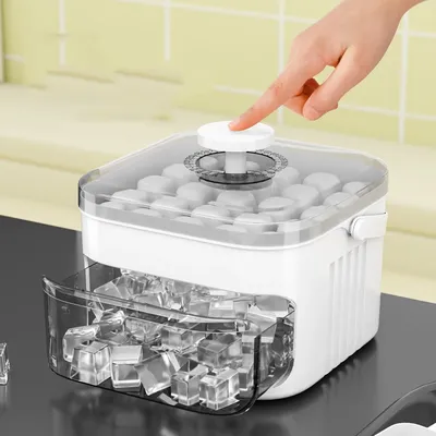 50-Cube Ice Maker with Easy Press Cap with Easy-press Lid Large Capacity Ice Cube Machine Reusable Food-grade Ice Cube 50-Cube Ice Maker with Easy Press Cap with Easy-press Lid Large Capacity Ice Cube Machine Reusable Food-grade Ice Cube